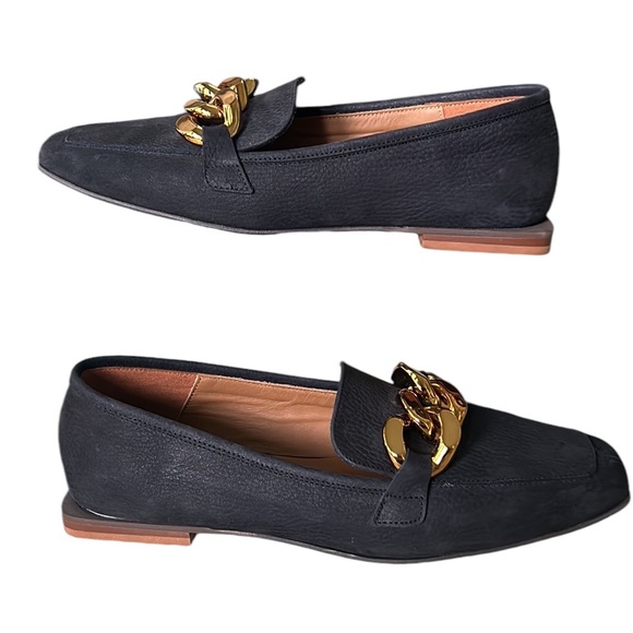 NEW Pedro Anton Black Gold Chain Link Suede Leather Loafers - 9.5 / 10 - Picture 5 of 16